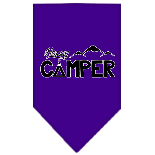 Happy Camper Screen Print Bandana Purple Large